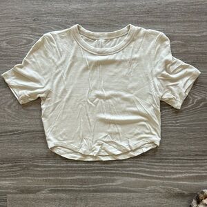 lululemon athletica Cream Cropped Crew Tee